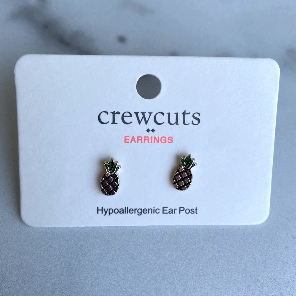 J.CREW Crewcuts Pineapple Emoji Stud Earrings